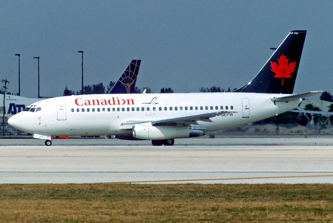 Canadian Airlines Boeing 737-200 aircraft C-GEPW at Miami Airport, February 2000